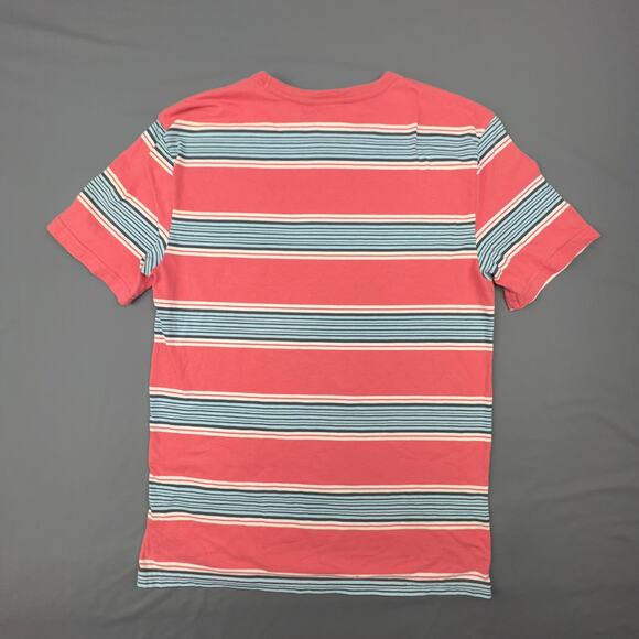 Champion Stripe Tee Coral Blue White Retro Skater Fit Small - Picture 2 of 6